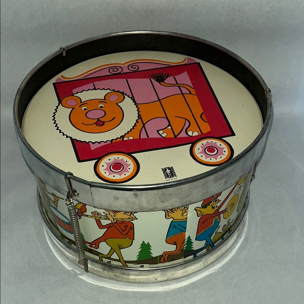 Vintage Circus Lion Drum Toy - Picture 4 of 6